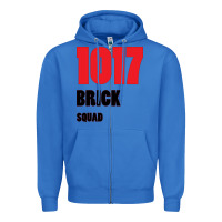 True Royal 1017 Brick Squad Black Red Zipper Hoodie - artisFamous