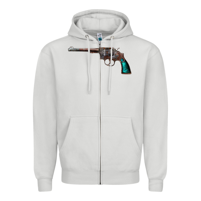 Revolver Handgun Zipper Hoodie by artisFamous | Teevron