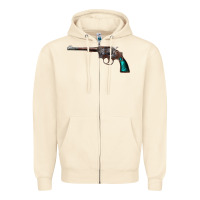 Sandshell Revolver Handgun Zipper Hoodie - artisFamous