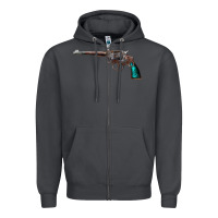 Smoke Revolver Handgun Zipper Hoodie - artisFamous