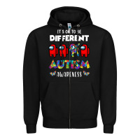 Black a.mong us it's o.kay to be different autism awareness t shirt Zipper Hoodie - artisFamous