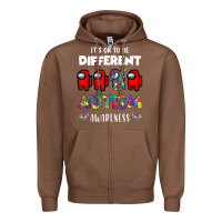 Chestnut a.mong us it's o.kay to be different autism awareness t shirt Zipper Hoodie - artisFamous