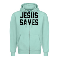 Seafoam jesus saves christian faith trust in god lord christ Zipper Hoodie - artisFamous