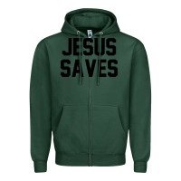 Sports Green jesus saves christian faith trust in god lord christ Zipper Hoodie - artisFamous