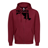 Burgundy maryland state trooper Zipper Hoodie - artisFamous