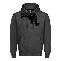 Charcoal Heather maryland state trooper Zipper Hoodie - artisFamous
