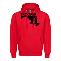 Red maryland state trooper Zipper Hoodie - artisFamous