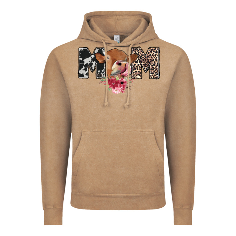 Mom Cow Vintage Hoodie by CowhideDigitalArt | Teevron
