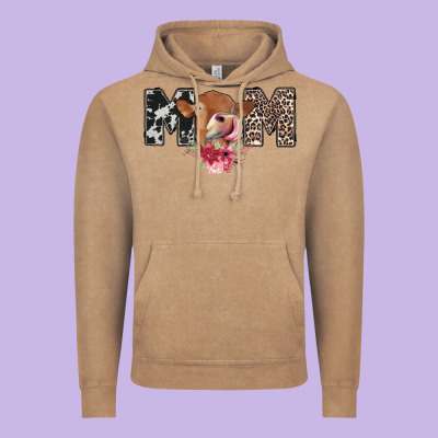 Mom Cow Vintage Hoodie Designed By Cowhidedigitalart