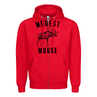Red modest mouse Zipper Hoodie - artisFamous