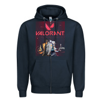 Navy valorant gaming design Zipper Hoodie - artisFamous