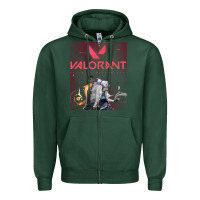 Sports Green valorant gaming design Zipper Hoodie - artisFamous