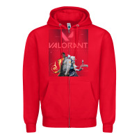 Valorant Gaming Design Zipper Hoodie | Teevron