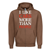 Chestnut I LIKE CARS MORE THAN PEOPLE Zipper Hoodie - artisFamous