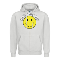 Dove Grey retro   have a nice day   smile happy face Zipper Hoodie - artisFamous