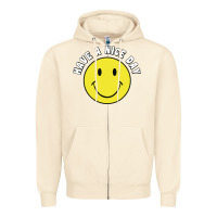 Sandshell retro   have a nice day   smile happy face Zipper Hoodie - artisFamous