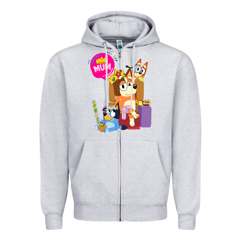 Bluey Mom Dad Funny Queen For Family Lover T Shirt Zipper Hoodie by artisFamous | Teevron