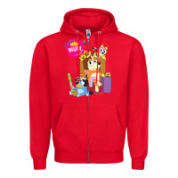 Red bluey mom dad funny queen for family lover t shirt Zipper Hoodie - artisFamous
