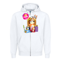 White bluey mom dad funny queen for family lover t shirt Zipper Hoodie - artisFamous