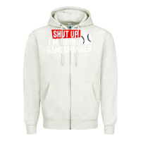 Oatmeal Heather shut up i'm doing game changer baseball Zipper Hoodie - artisFamous