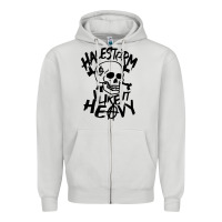 Dove Grey Skull I like It Heovy Halestorm Zipper Hoodie - artisFamous