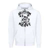 White Skull I like It Heovy Halestorm Zipper Hoodie - artisFamous