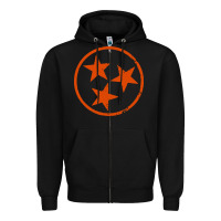 Black tennessee flag vintage grunge distressed graphic Zipper Hoodie - artisFamous