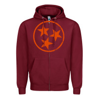 Burgundy tennessee flag vintage grunge distressed graphic Zipper Hoodie - artisFamous