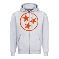 Heather Grey tennessee flag vintage grunge distressed graphic Zipper Hoodie - artisFamous