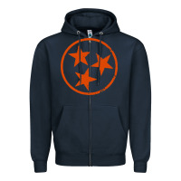 Navy tennessee flag vintage grunge distressed graphic Zipper Hoodie - artisFamous