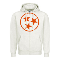 Oatmeal Heather tennessee flag vintage grunge distressed graphic Zipper Hoodie - artisFamous