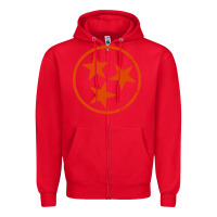 Red tennessee flag vintage grunge distressed graphic Zipper Hoodie - artisFamous