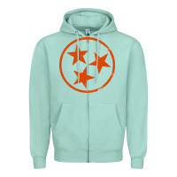 Seafoam tennessee flag vintage grunge distressed graphic Zipper Hoodie - artisFamous