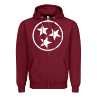 Burgundy tennessee flag vintage grunge distressed graphic Zipper Hoodie - artisFamous