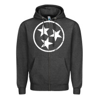 Charcoal Heather tennessee flag vintage grunge distressed graphic Zipper Hoodie - artisFamous