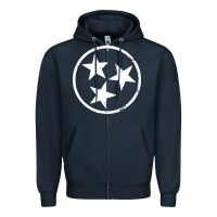 Navy tennessee flag vintage grunge distressed graphic Zipper Hoodie - artisFamous
