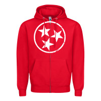 Red tennessee flag vintage grunge distressed graphic Zipper Hoodie - artisFamous