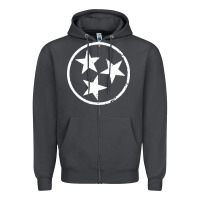 Tennessee Flag Vintage Grunge Distressed Graphic Zipper Hoodie | Teevron