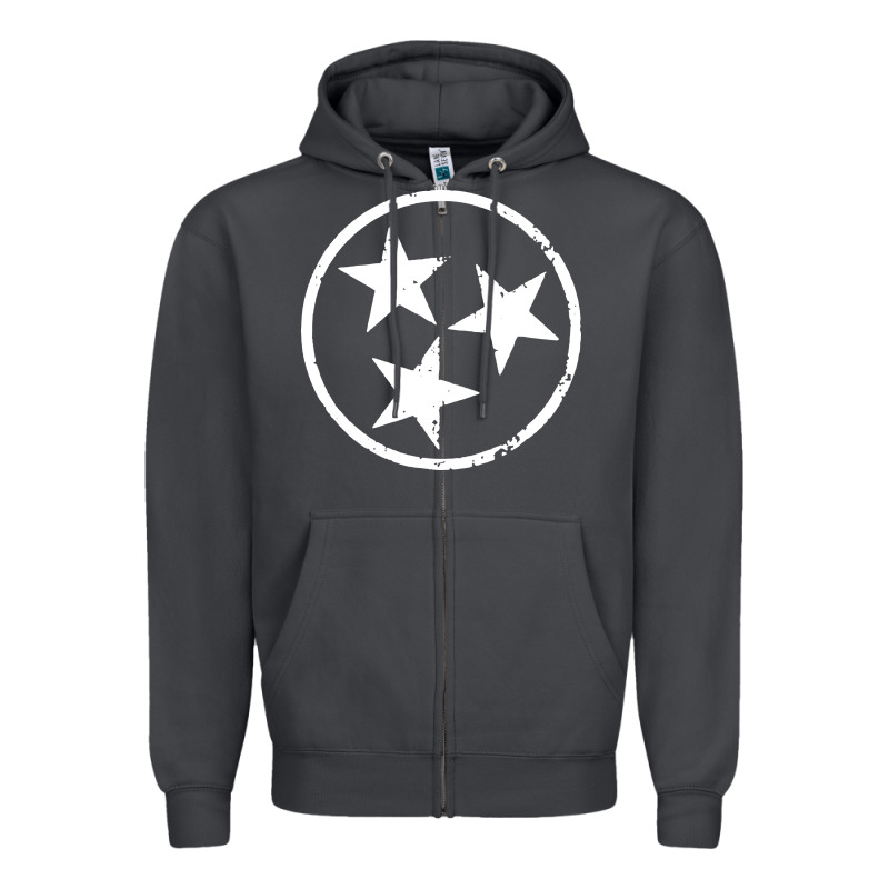 Tennessee Flag Vintage Grunge Distressed Graphic Zipper Hoodie by artisFamous | Teevron