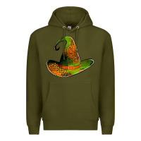 Army Green leopard witch hat Premium Hoodie - Jasminsmagicworld
