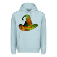 Blue Mist leopard witch hat Premium Hoodie - Jasminsmagicworld