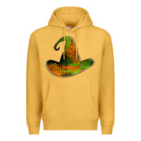 Mustard leopard witch hat Premium Hoodie - Jasminsmagicworld