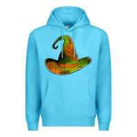 Ocean Blue leopard witch hat Premium Hoodie - Jasminsmagicworld