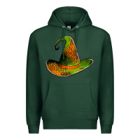 Sports Green leopard witch hat Premium Hoodie - Jasminsmagicworld