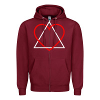 Burgundy the adoption symbol Zipper Hoodie - artisFamous