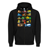 Black construction excavator shirt for boys girls men and women t shirt Zipper Hoodie - artisFamous