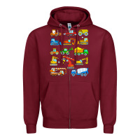 Burgundy construction excavator shirt for boys girls men and women t shirt Zipper Hoodie - artisFamous