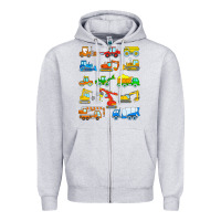 Heather Grey construction excavator shirt for boys girls men and women t shirt Zipper Hoodie - artisFamous