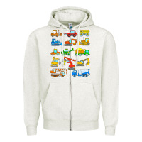 Oatmeal Heather construction excavator shirt for boys girls men and women t shirt Zipper Hoodie - artisFamous