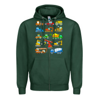 Sports Green construction excavator shirt for boys girls men and women t shirt Zipper Hoodie - artisFamous